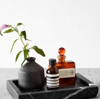 Benutzer definierte Luxus Rechteck Skulptur Design dekorative Catch all Platte für Küche Badezimmer Marmor schwarz Ablage fach