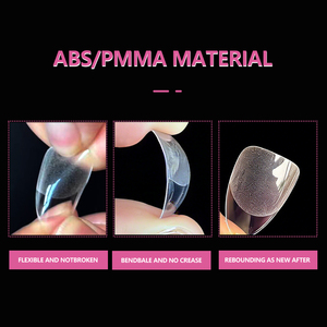 JIEYU PMMA/ABS <span class=keywords><strong>Faux</strong></span> <span class=keywords><strong>ongles</strong></span> courts transparents à couverture complète, durables, style French, abordables et de haute qualité - Product Image 3