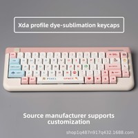 Keycaps PBT personnalisables style pixel, thème anime rose XDA, sublimation thermique