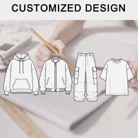 Ropa Urbana de Invierno OEM para Hombre, Corte Recto, Desgastado, Costuras en Contraste, Bajo sin Rematar, Cierre de Cremallera, 450 GSM, 100% Algodón, Color Sólido, Bordado Personalizado