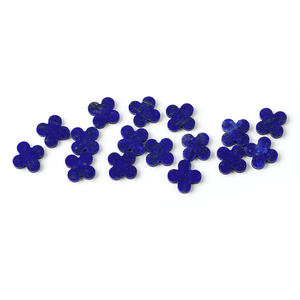 Trèfle à quatre feuilles naturel sur mesure en <span class=keywords><strong>lapis</strong></span>-lazuli, <span class=keywords><strong>pierre</strong></span> précieuse à dos plat, personnalisation en gros, fournisseur de pierres précieuses en forme de trèfle - Product Image 3