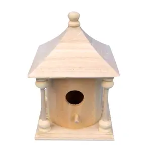 WILDMX Casa de pájaros de madera para mascotas para nidos de pájaros al aire libre casa para loros y golondrinas Casa de pájaros de madera personalizada