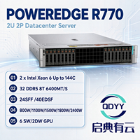 Serveur en rack d'entreprise R770 2U, stockage évolutif, prise en charge des SSD et des HDD, processeur Intel Xeon 6 pour centre de données cloud