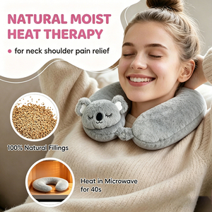 Coussin chauffant en peluche pour le cou et les épaules, soulagement de la douleur, thérapie de rééducation, chauffage au micro-ondes - Product Image 2
