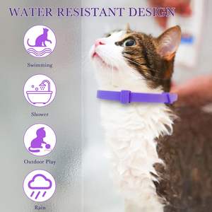 बिल्लियों के लिए 4-पैक समायोज्य शांत कॉलर को पंख सजावट रबर सामग्री के साथ तनाव और चिंता से राहत मिलती है - Product Image 4