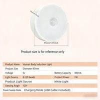 Lampe murale sans fil à détecteur de mouvement LED USB pour chambre, escalier et placard, en ABS, pour intérieur