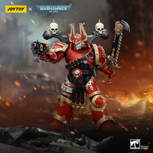 JOYTOY <span class=keywords><strong>Warhammer</strong></span> <span class=keywords><strong>40K</strong></span> World Eaters Khorne Berzerker2 <span class=keywords><strong>Figurine</strong></span> d'action à l'échelle 1/18 Modèle articulé <span class=keywords><strong>Figurine</strong></span> de collection Accessoires - Product Image 6