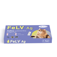Test rapide de diagnostic vétérinaire pour les maladies des chats DVOT 99% sensible, test antigénique du virus de la léukémie féline (FeLV), équipement de diagnostic vétérinaire ISO