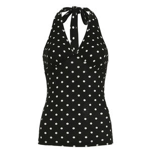 Top Halter de Mujer con Estampado de Puntos, Sin Mangas, Espalda Descubierta, Ajustado, Estilo Vintage Y2K, para Fiestas de Verano y Clubes - Product Image 6