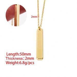 High Quality Custom Engraved Stainless Steel 3D Gold Trendy Valentines Womens Jewelry Personalized Necklace Engraving Gift - Product Image 3
