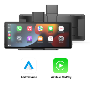 Carlover AI Dashcam 4K+1080P con Schermo CarPlay da 10 Pollici, Mirror Link, Visione Posteriore, CarPlay e Android Auto, Registrazione in Loop <span class=keywords><strong>DVR</strong></span> - Product Image 1
