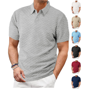 <span class=keywords><strong>Polo</strong></span> Homme d'Été Européen de Haute Qualité, Manches Courtes, Couleur Unie, T-Shirt Décontracté pour Homme - Product Image 3