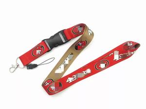 En gros, lanières de football américain et de club de football, longues, à transfert thermique <span class=keywords><strong>d</strong></span>égradé, porte-clés, porte-badges professionnels en métal, avec boucle métallique en fer forgé - Product Image 4