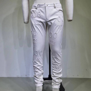 <span class=keywords><strong>Pantalon</strong></span> ajusté pour <span class=keywords><strong>homme</strong></span> en tissu PU de nouvelle conception, respirant, léger, taille mi-haute, logo personnalisé, haute qualité - Product Image 1