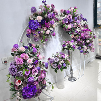 SPR Wholesale Artificial Silk Rose Flower Runner & Foam Back Handmade Realistic Floral Runner for Wedding Party Home Decoration