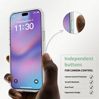 Casing HP Transparan Anti Benturan TPU+Akrilik dengan Tombol Kontrol Kamera AI Magnetik Kuat N52 untuk iPhone 16 17 18 Pro Max