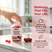 Capsules Probiotiques WXW pour la Santé Intestinale, Soulagement de l'Irregularité Intestinale, Sans Sucre, Bouteille Douce