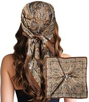 Foulard carré en soie pour femme avec motifs variés - Foulard imprimé numériquement pour usage quotidien et activités de plein air