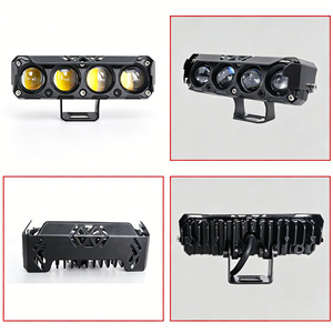 ไฟสปอร์ตไลท์มอเตอร์ไซค์แบบแถวเดียว 4 ดวง  LED สีขาวเหลือง เลนส์สองสี 12V DC ควบคุมด้วยสวิตช์ สำหรับไฟส่องสว่างออฟโรด - Product Image 5