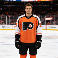 Maillot de hockey sur glace unisexe personnalisé pour équipe, neuf, avec nom brodé, imprimé, polyester, transfert thermique, 220g, manches longues