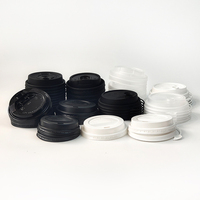 Gobelet en plastique de 12oz avec couvercle de 89mm couvercle de gobelet en plastique et silicone pour récipient en plastique couvercles de gobelets à boisson transparents noir blanc