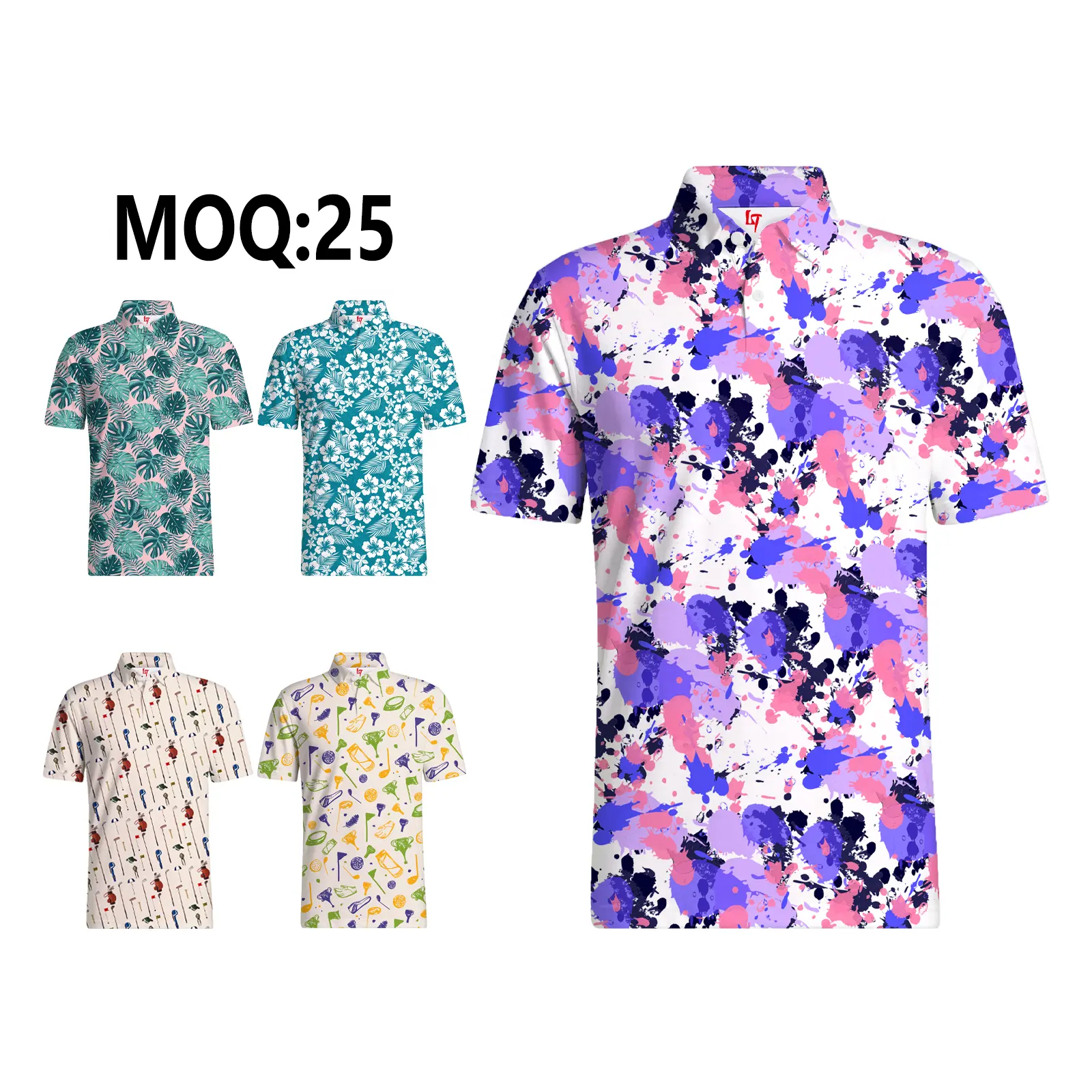 Custom Mens Polo Shirts 2023 Polo T Shirts Men 250gsm Grams Sublimation Print Golf Cool Max Polo Shirt For Men