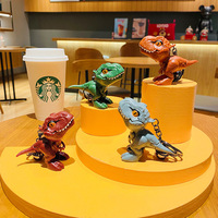Porte-clés Dinosaure Anime Cartoon T-Rex Mordant la Main en Plastique Tendance Mode