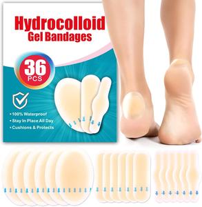 YOJO Parches Hidrocoloides Premium para Verrugas, Impermeables y Transpirables, Almohadillas para Talones, Cuidado de los Pies, Cojín Anti-Fricción y Anti-Presión - Product Image 1