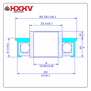 Roulements de tondeuse à gazon 19.08x35x11mm HXHV en acier pressé, revêtement zinc, alésage <span class=keywords><strong>3</strong></span>/4 po x bride 1-<span class=keywords><strong>3</strong></span>/8 po - Product Image 6