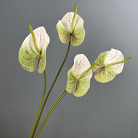 PPS Anthurium Buatan Berkualitas Tinggi Real Touch EVA 81CM Anthurium Lembut untuk Dekorasi Pernikahan, Rumah, dan Perlengkapan Fotografi