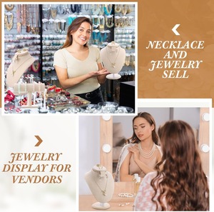 Expositor de Pulseras Desmontable con Barra en T, Organizador de Joyas de Terciopelo Beige para Pulseras, Collares y Pendientes - Product Image 5