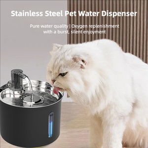 Fontanella d'Acqua per Animali Domestici in Acciaio Inox di Alta Qualità, 3L, Colore Nero, Distributore Automatico per Esterni per Gatti, Cani e Piccoli Animali - Product Image 4