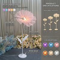 Lampu LED Organza Iron Glowing Flower untuk Dekorasi Jalan Pengantin, Lampu Lantai Lorong, Dapat Digunakan Kembali, Dekorasi Latar Panggung, Multi-Warna