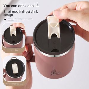 แก้วกาแฟสแตนเลส 304 ฝาปิดสุญญากาศพร้อมหูจับ เก็บความร้อนได้ 0-6 ชั่วโมง เป็นมิตรกับสิ่งแวดล้อม พกพาสะดวก ทันสมัย ปลอดภัยสำหรับน้ำเดือด - Product Image 2