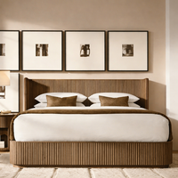 Lit en bois massif pour hôtel de luxe cinq étoiles, confortable, pour appartement, chambre à coucher, villa, ensemble de meubles de chambre à coucher, ensemble de lits d'intérieur