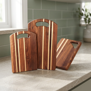 Tabla de cortar rectangular de madera de acacia BS INTERNATIONAL, 0.4 cm de grosor, no tóxica, sostenible, apta para lavavajillas, hecha a mano - Product Image 1