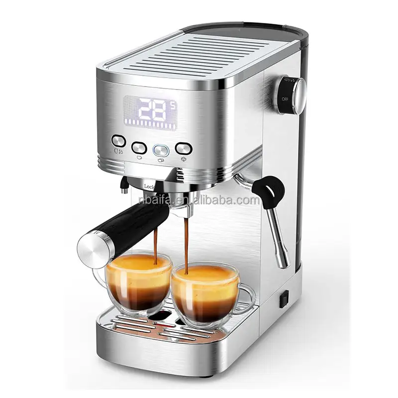 Aifa Stainless Steel Espresso and Cappuccino Machine w/ Automatic Milk Frother 20 Bar Espresso Maker for Latte ESE POD filter
