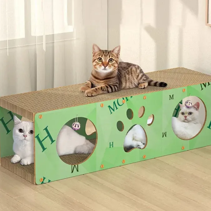 Yeni yavru oyuncak oluklu kedi Scratcher karton kedi için ev hayvanı ürünü kedi tırmalama tahtası toptan sıyırıcılar