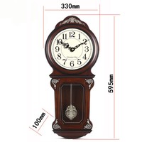 Reloj de Pared de Péndulo de Cuarzo Colgante de Madera Estilo Art Deco Vintage con Pantalla de Agujas