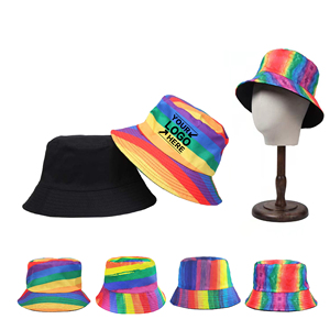 Reversible Rainbow Bucket <b>Hat</b> <b>for</b> Pride Festivals Summer Beach Outdoor Sun Protection Unisex Fashion Trendy Wear - Product Image 2