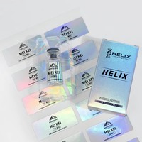 Autocollants en vinyle holographique personnalisés, étiquettes adhésives imperméables pour mini-bouteilles et usage en laboratoire, faible MOQ, forme découpée