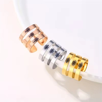 Neuer Modischer Maßgefertigter Edelstahl Mehrschichtiger Verstellbarer Ring mit Blanko-Gravur für Namen oder Buchstaben für Paar-Schmuck Großhandel