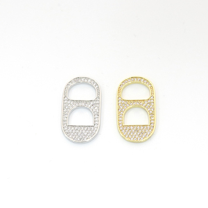 18k Gold Plated Zircon Soda Pull Tab <strong>Charm</strong> <strong>Pig</strong> Nose <strong>Charm</strong> Pendants for Jewelry Accessory - Product Image 1