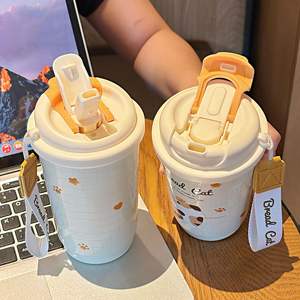 Gobelet isotherme 316 avec motif chaton mignon, portable, pour étudiants et enfants, avec bec verseur direct - Product Image 6