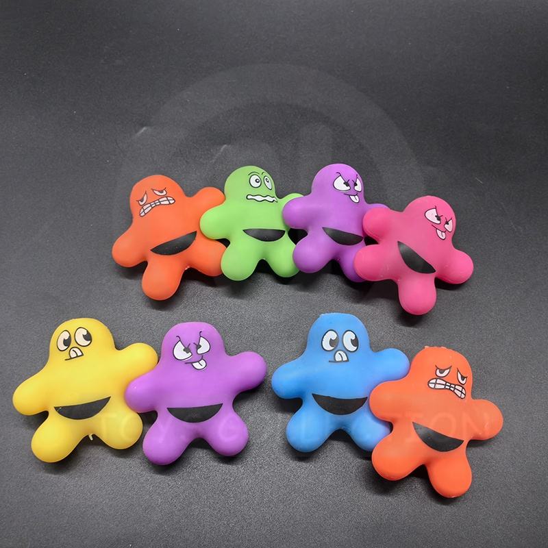 Stretch Toy Emotion Doll Custom Printing Air PVA Stuffing Squeeze Squishy Novelty Stress Toys for 2'' 2.5'' Inch Capsule