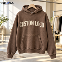 Hoodie Unisexe Oversize Vintage Délavé Personnalisé à Prix Bas en Gros, Coton Épais avec Impression Sérigraphique de Lettres, Style Streetwear