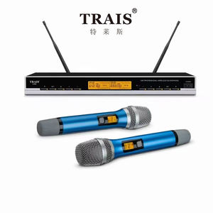 Trais ไมโครโฟนไร้สายสองช่องสีฟ้าไมโครโฟน KTV คลับไมโครโฟน<span class=keywords><strong>คาราโอเกะ</strong></span> - Product Image 1