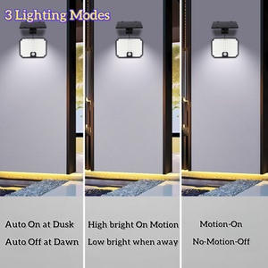 OTHC 1812B Luces de inundación LED solares 124 LED Sensor de movimiento Luces de punto de seguridad impermeables para jardín Porche Patio Garaje-Pequeño - Product Image 3