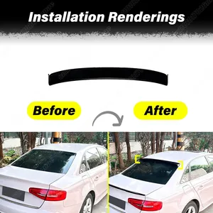 สำหรับ B8 2009 2010 2011 2012 2013 2014 2015 2016 ชุดอุปกรณ์ตกแต่งภายนอกปีกสปอยเลอร์หลังรถยนต์ - Product Image 2