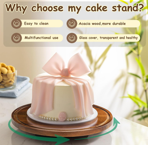Wholesales Clear <strong>Cake</strong> <strong>Stand</strong> with Dome Lid <strong>Rotating</strong> <strong>Cake</strong> <strong>Stand</strong> - Product Image 4